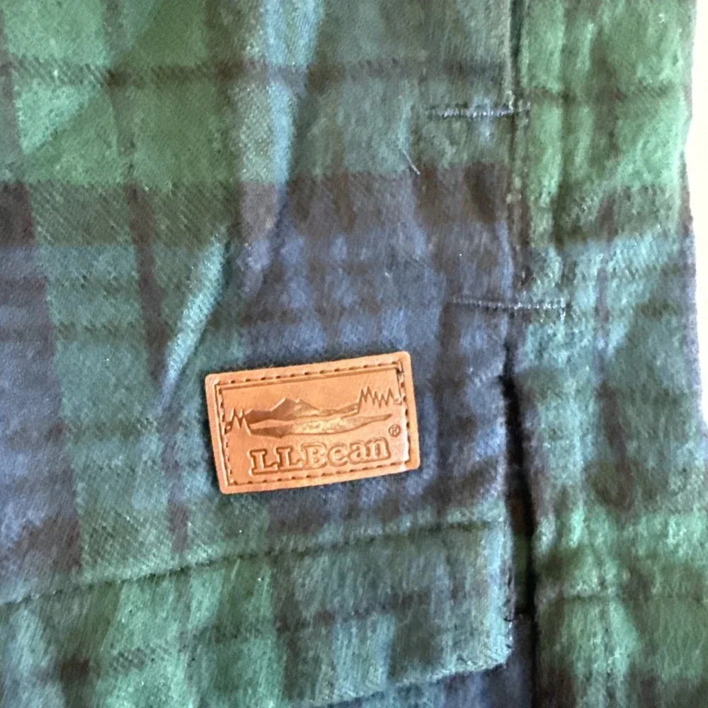 L.L. Bean Scotch Plaid Traditional Fit Flannel  Unisex M Blue/Green Pullover